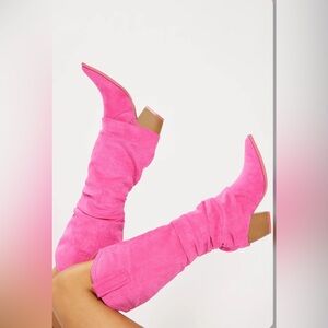 Pink Suede Women's Boots